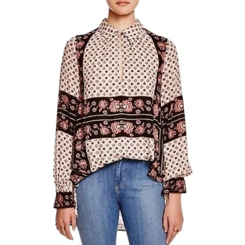 Free People Relaxed Fit Printed Boho Blouse - Picture 13 of 16